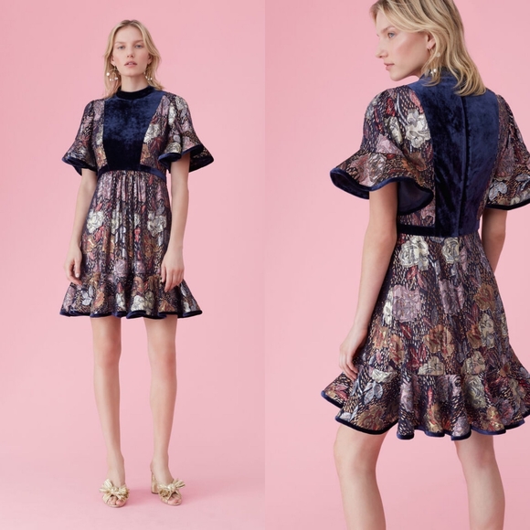 🤑sold🤑REBECCA TAYLOR CLIP DRESS GLISTENING ROSE - Picture 6 of 16